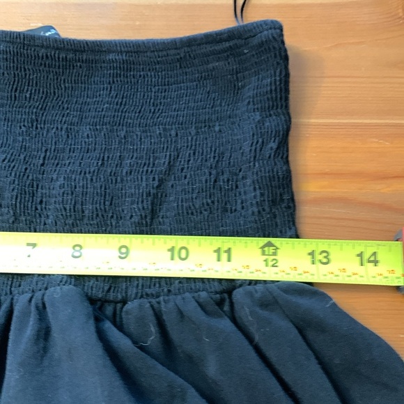 Next Petite Deep  Black Strapless Summer Dress with Elasticized Bust - Picture 11 of 12